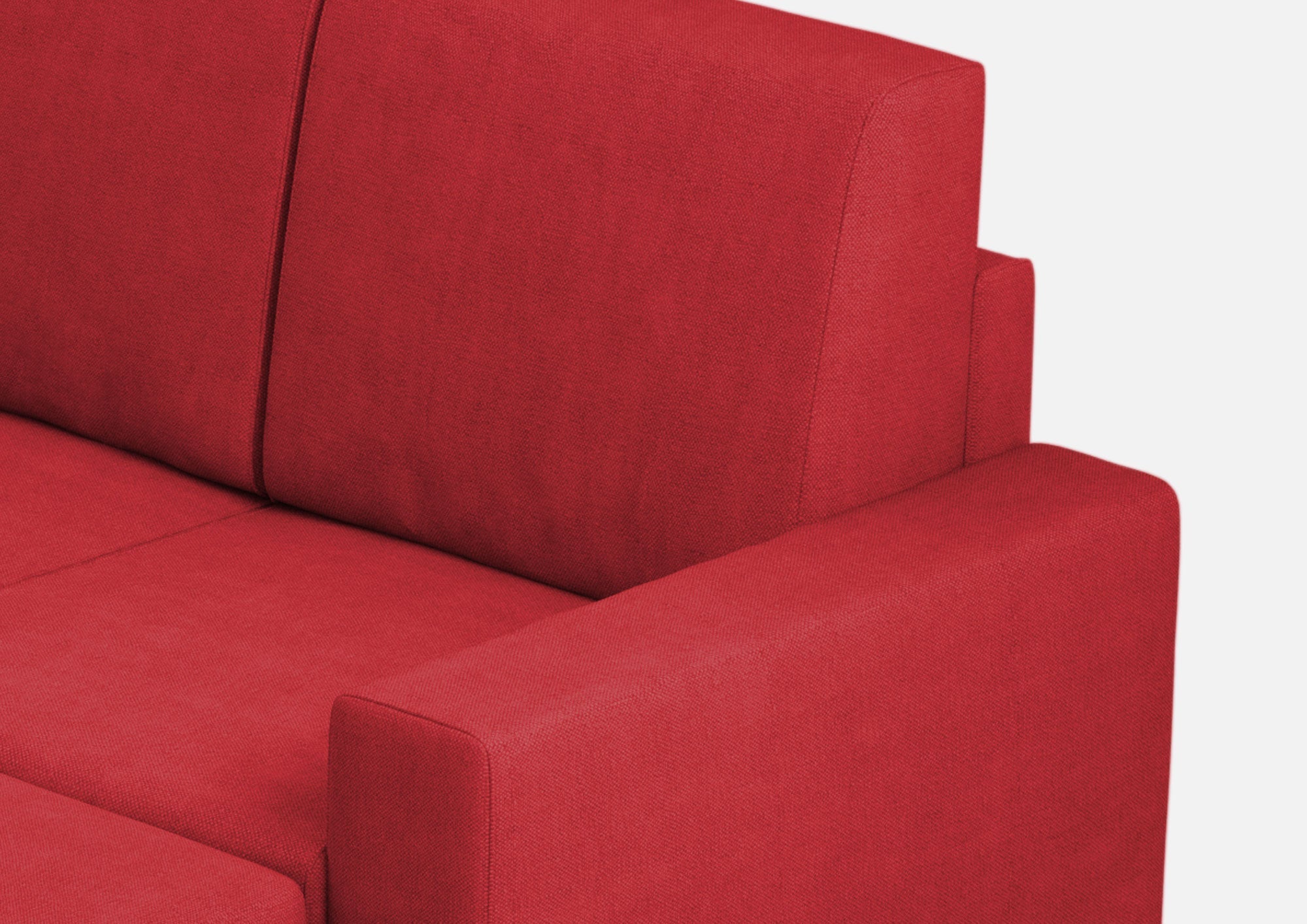 Divano 2 Posti con Pouf 148x155x85 cm Sakar in Tessuto Rosso