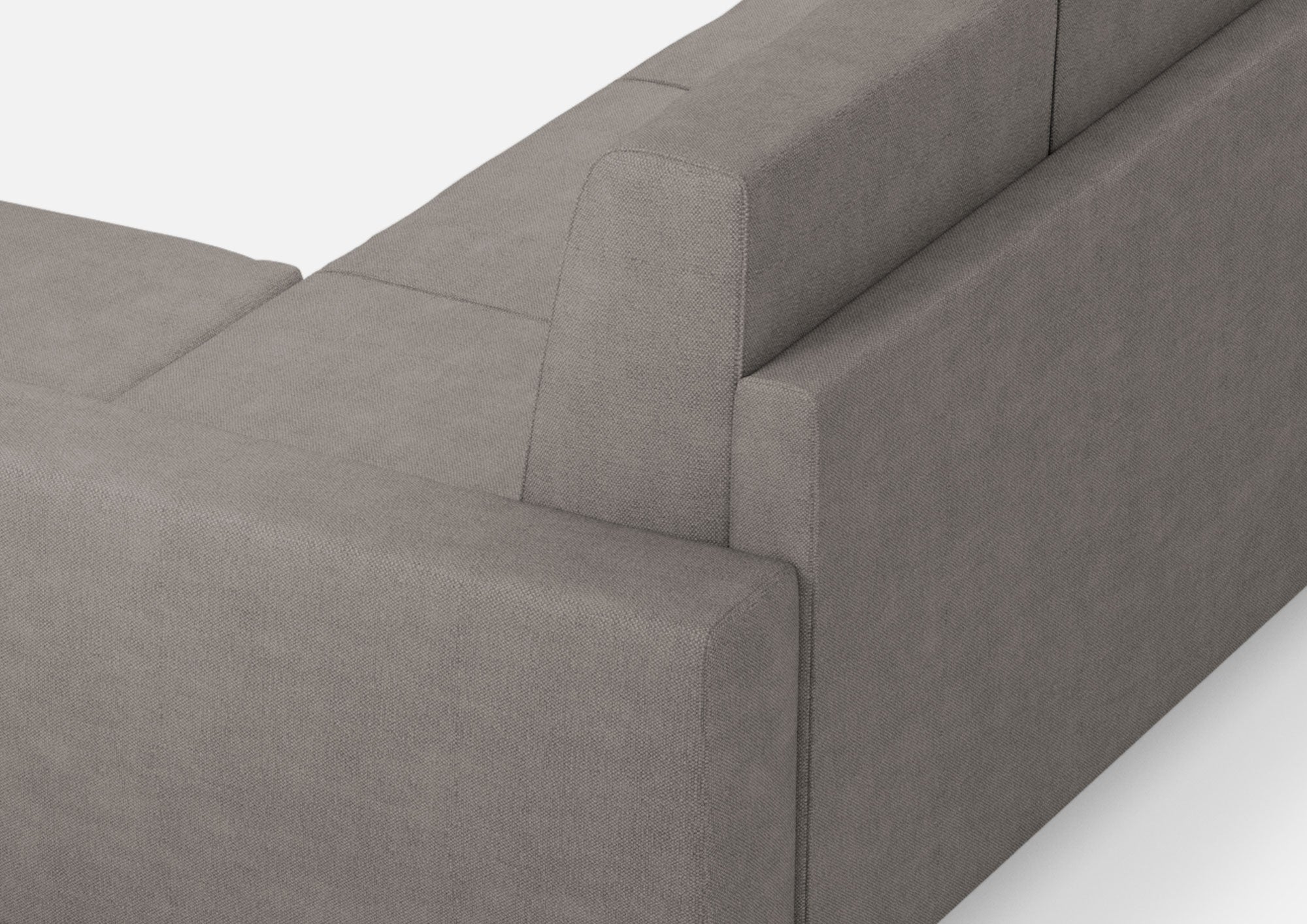 Divano 2 Posti con Pouf 168x145x85 cm Sakar in Tessuto Grigio