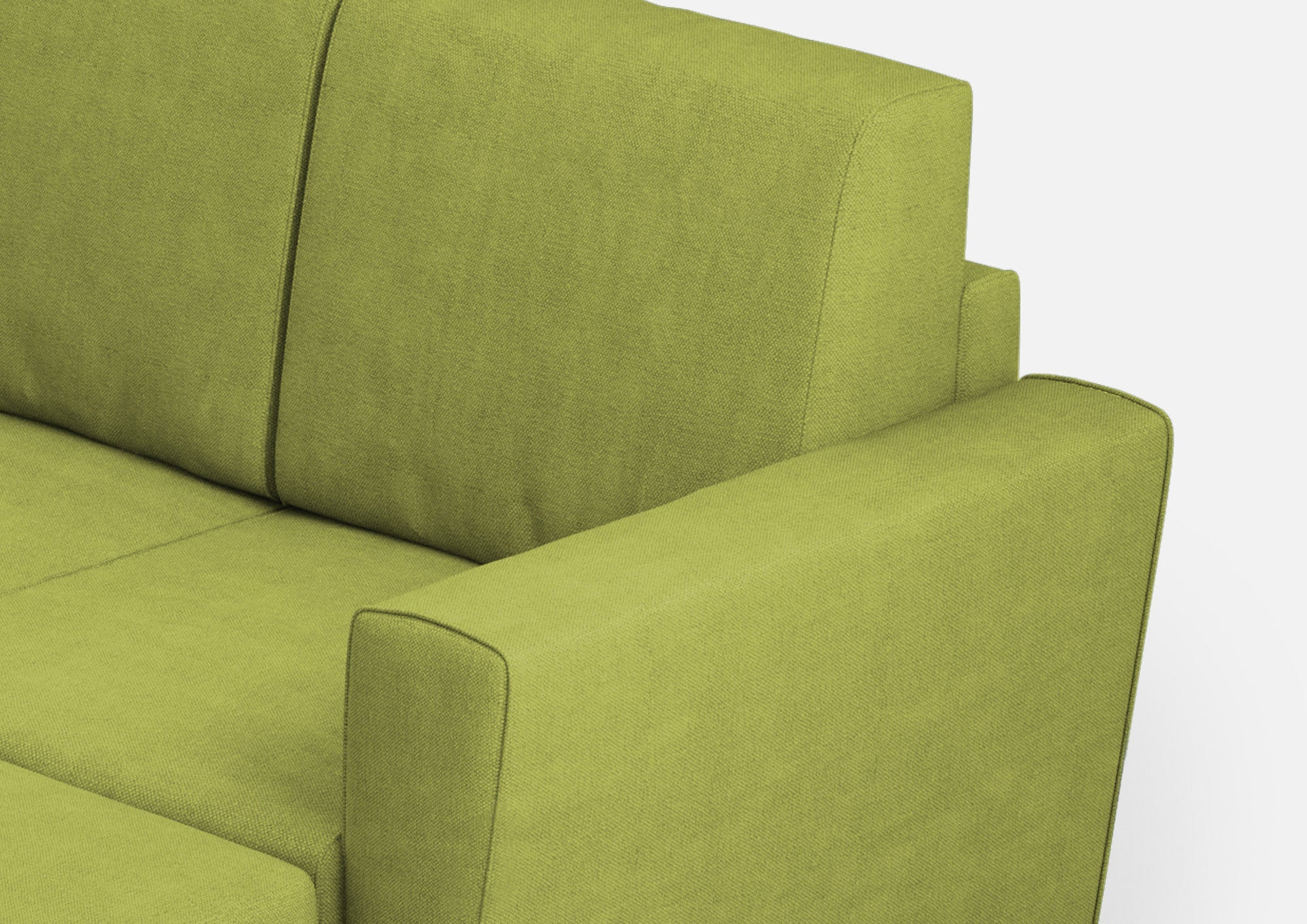 Divano 2 Posti con Pouf 172x145x85 cm Yasel in Tessuto Verde