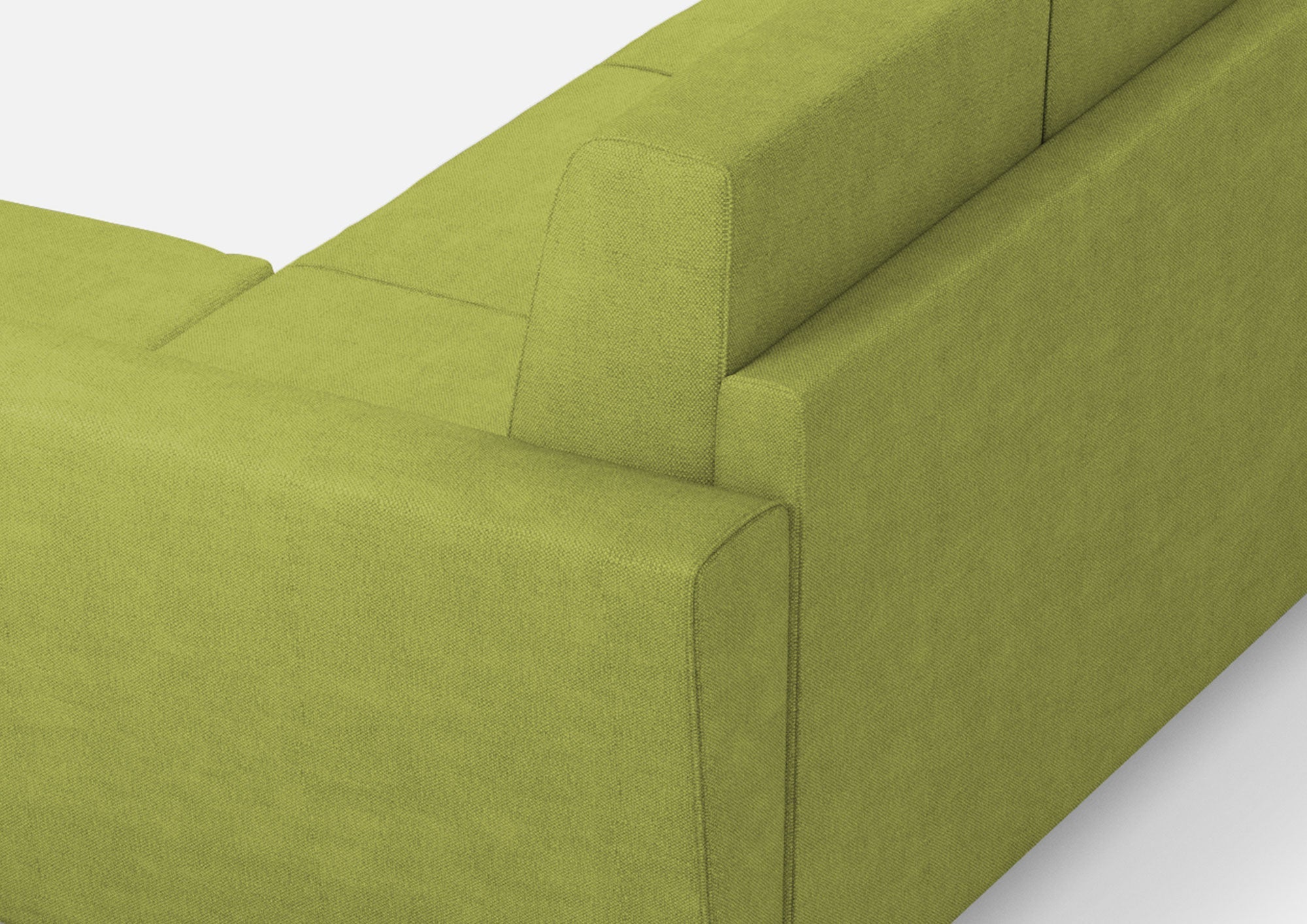 Divano 2 Posti con Pouf 172x145x85 cm Yasel in Tessuto Verde