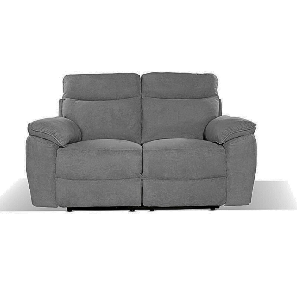 Divano 2 posti recliner elettrico tessuto barrel90 grigio Boston 160x100x102H