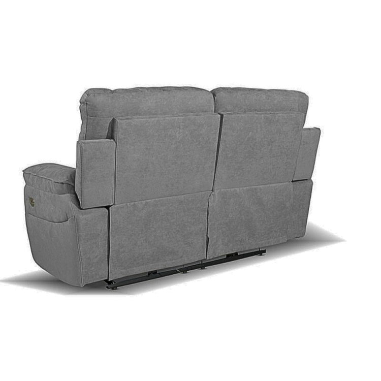 Divano 2 posti recliner elettrico tessuto barrel90 grigio Boston 160x100x102H