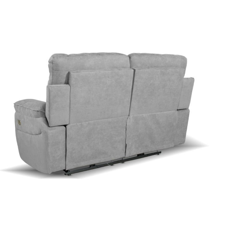 Divano 2 posti recliner elettrico tessuto grigio Boston 160x100x102H