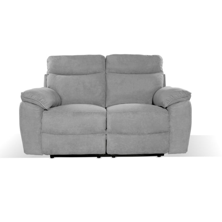 Divano 2 posti recliner elettrico tessuto grigio Boston 160x100x102H