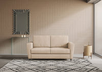 Divano 2 Posti 172x85x85 cm Yasel in Tessuto Beige