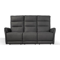 Divano 3 posti 2 recliner elettrici effetto nabuk grigio Thun