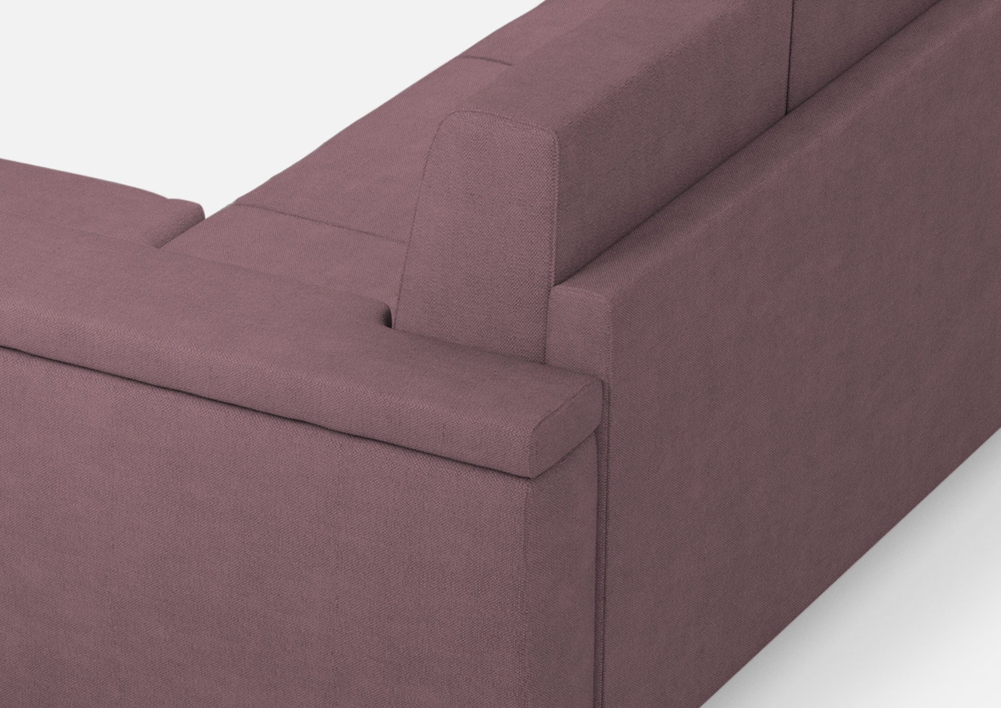 Divano 3 Posti con Pouf 208x155x85 cm Marrak in Tessuto Prugna