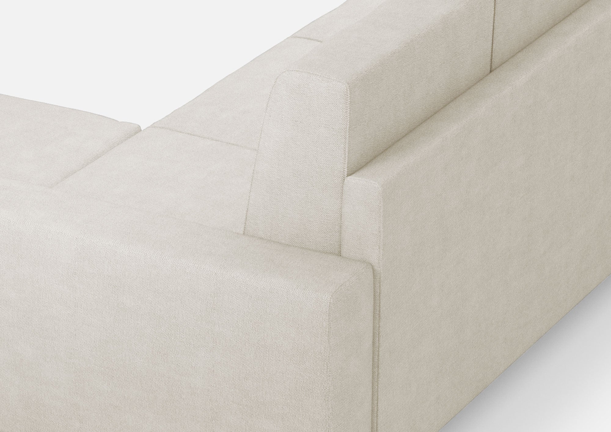 Divano 3 Posti con Pouf 208x155x85 cm Sakar in Tessuto Latte