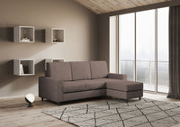 Divano 3 Posti con Pouf 208x155x85 cm Sakar in Tessuto Talpa