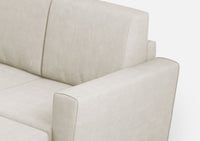 Divano 3 Posti con Pouf 212x155x85 cm Yasel in Tessuto Latte