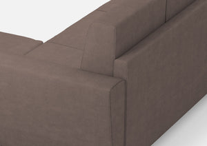 Divano 3 Posti con Pouf 212x155x85 cm Yasel in Tessuto Talpa