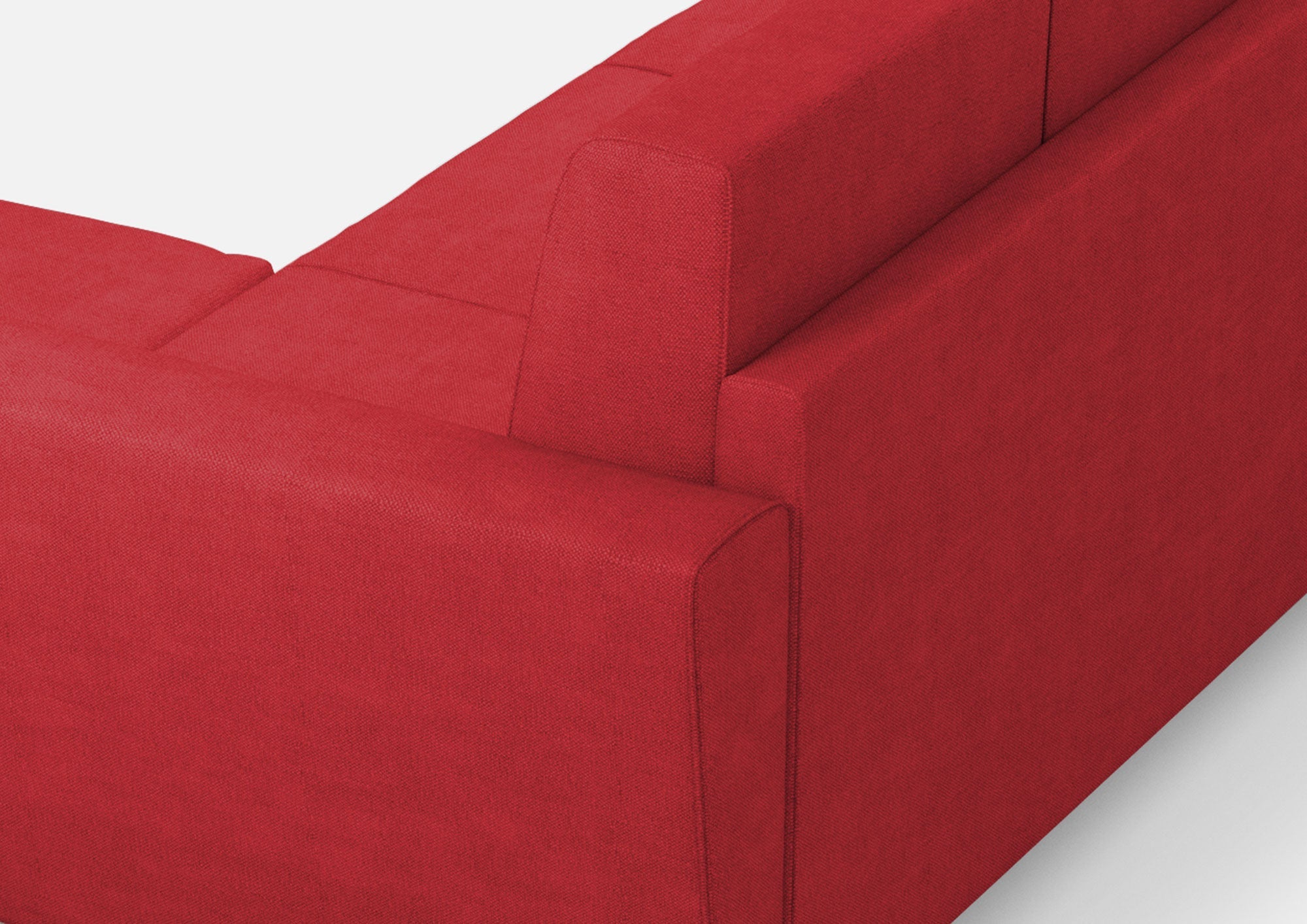 Divano 3 Posti con Pouf 212x155x85 cm Yasel in Tessuto Rosso