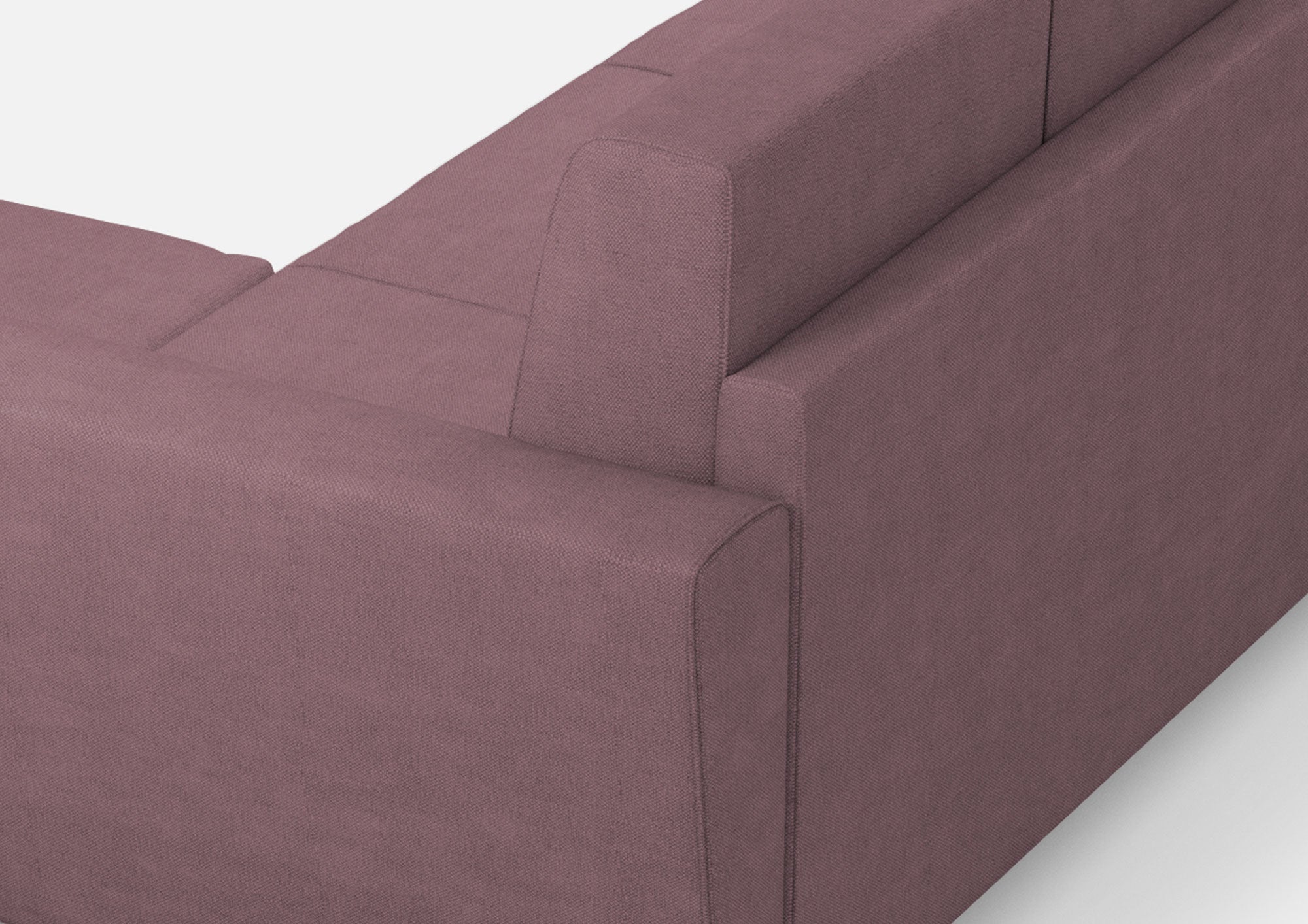 Divano 3 Posti con Pouf 212x155x85 cm Yasel in Tessuto Prugna