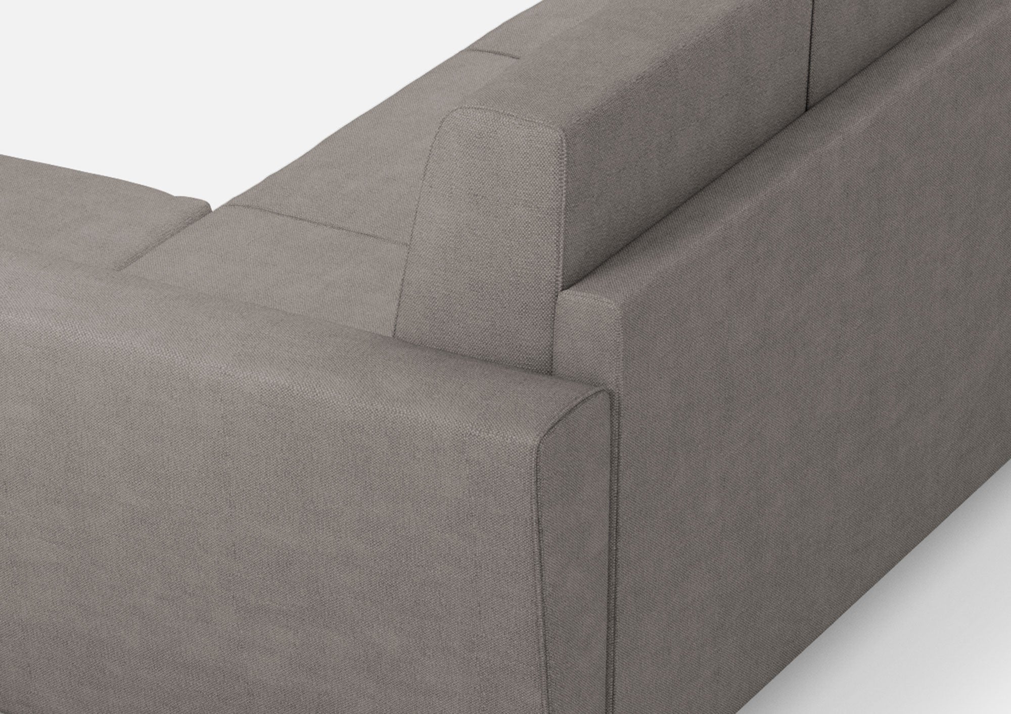 Divano 3 Posti con Pouf 212x155x85 cm Yasel in Tessuto Grigio