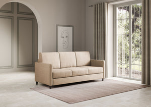 Divano 3 Posti 198x85x85 cm Karay in Tessuto Beige