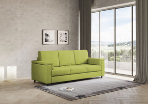 Divano 3 Posti 208x85x85 cm Marrak in Tessuto Verde