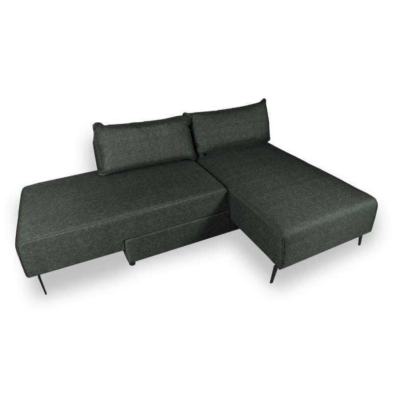 Divano 3 posti modulare con chaise longue trasformabile in letto Armada verde oliva 290x85x75H