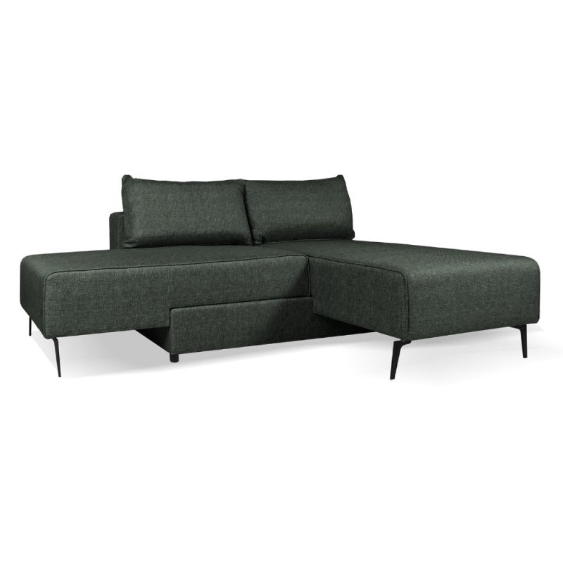 Divano 3 posti modulare con chaise longue trasformabile in letto Armada verde oliva 290x85x75H