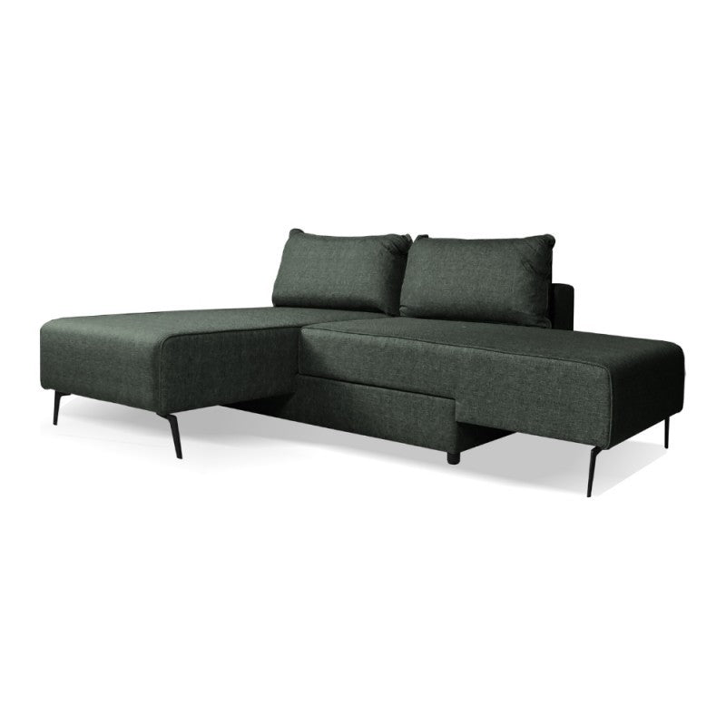 Divano 3 posti modulare con chaise longue trasformabile in letto Armada verde oliva 290x85x75H