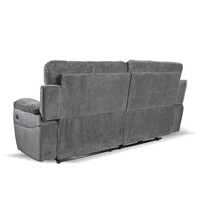 Divano 3 posti recliner elettrico tessuto barrel90 grigio Boston 200x100x102H