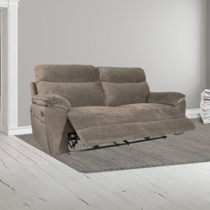 Divano 3 posti recliner elettrico tessuto cappuccino Boston 200x100x102H