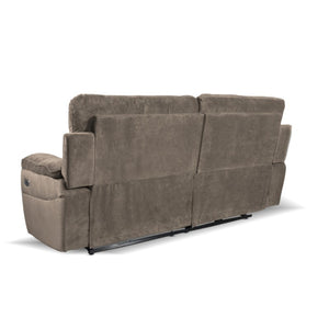 Divano 3 posti recliner elettrico tessuto cappuccino Boston 200x100x102H