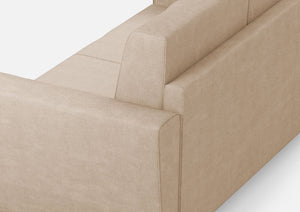 Divano 3 Posti 212x85x85 cm Yasel in Tessuto Beige