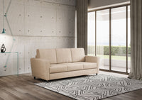 Divano 3 Posti 212x85x85 cm Yasel in Tessuto Beige