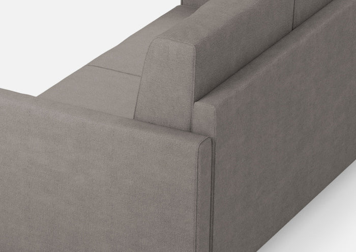 Divano Angolare 5 Posti 241x241x85 cm Karay in Tessuto Grigio