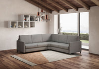 Divano Angolare 5 Posti 241x241x85 cm Karay in Tessuto Grigio