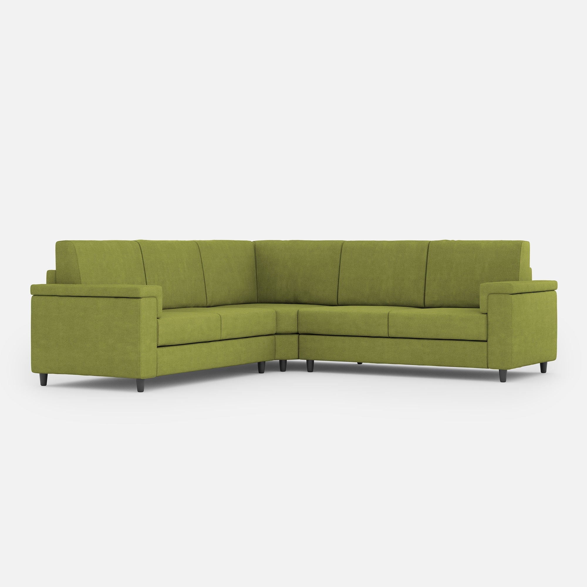 Divano Angolare 5 Posti 246x246x85 cm Marrak in Tessuto Verde