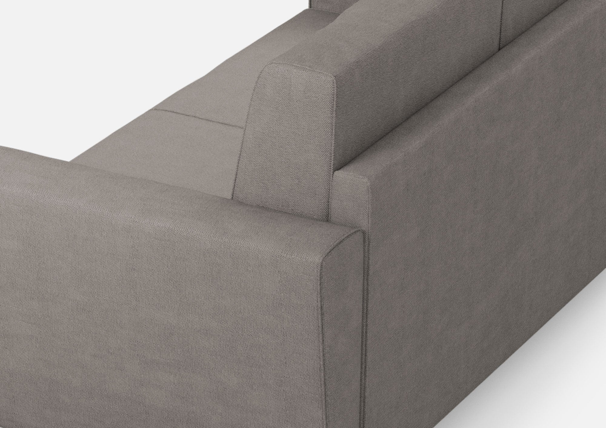 Divano Angolare 5 Posti 248x248x85 cm Yasel in Tessuto Grigio