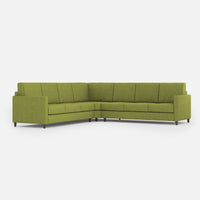 Divano Angolare 7 Posti 281x281x85 cm Karay in Tessuto Verde