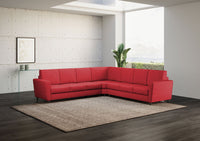 Divano Angolare 7 Posti 288x288x85 cm Yasel in Tessuto Rosso