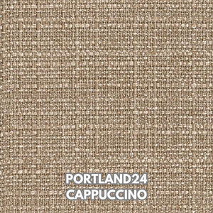 Divano angolare Belen destro con pouff contenitore cappuccino portland24