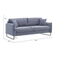 Divano funzione letto 3 posti tessuto grigio chiaro Fly 214x108x96H