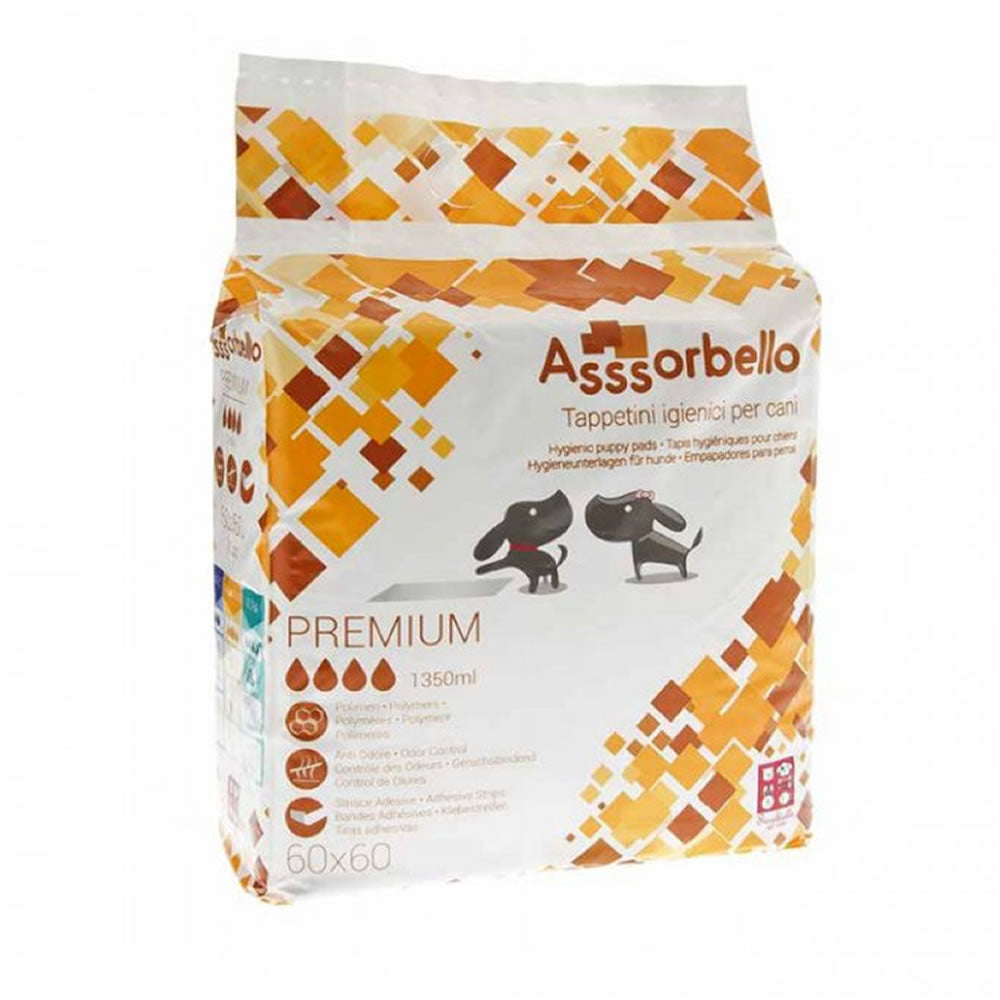 Multipack 6 confezioni assorbello tappetini igienici premium per cani cm 60x60