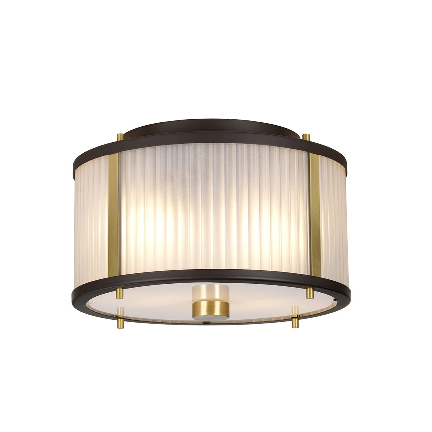 Lampadario Corona Acciaio Bronzo E Vetro Ottone Antico 2 Luci E27