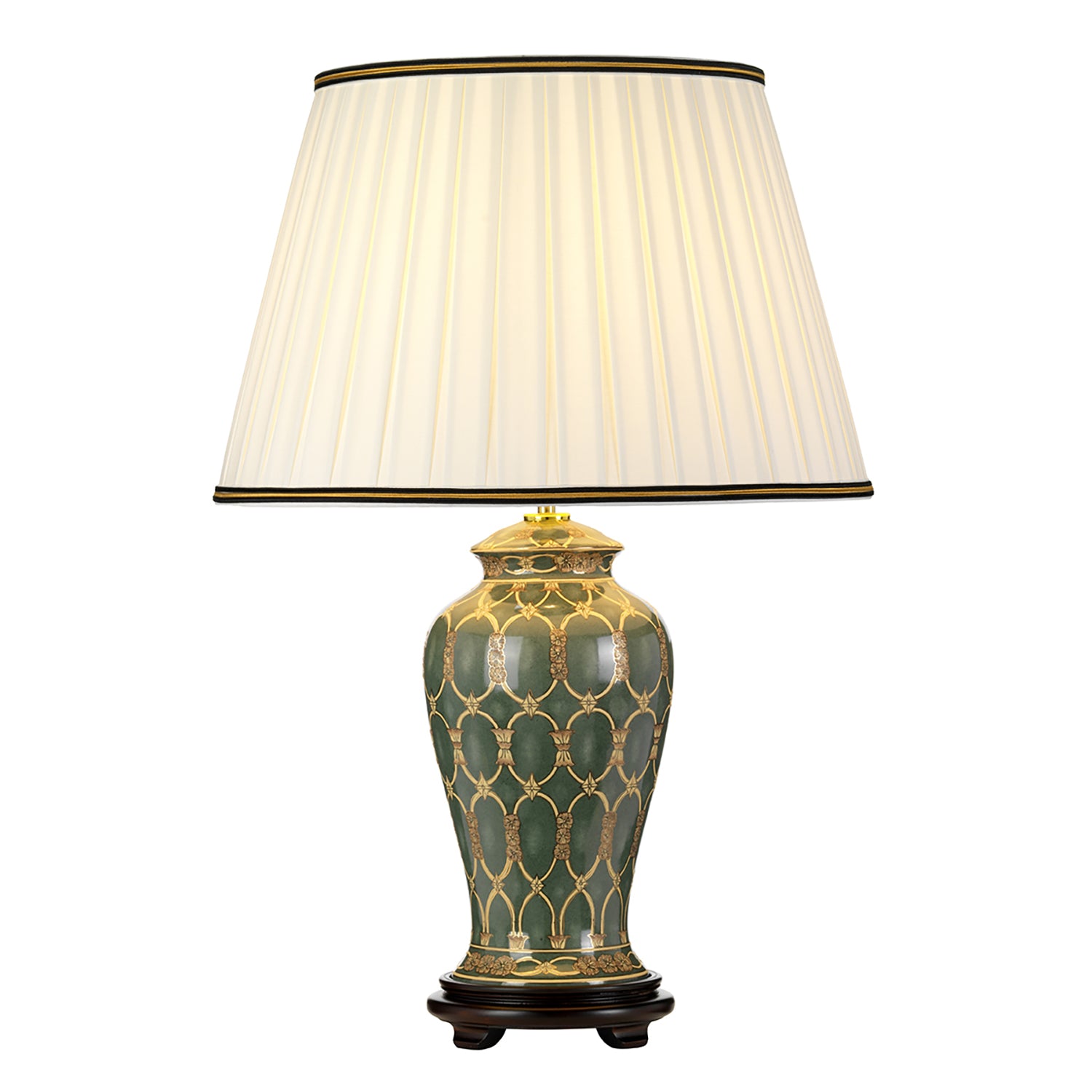 Lampada Da Scrivania Contemporanea Sashi Porcellana Verde Oro 1 Luce E27