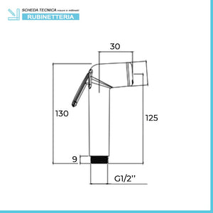 Doccetta idroscopino per wc cromata in ottone con pulsante on/off