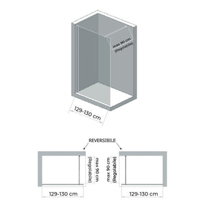 Doccia Walk-In 130 cm cristallo trasparente 6 mm H 200 cm Klug