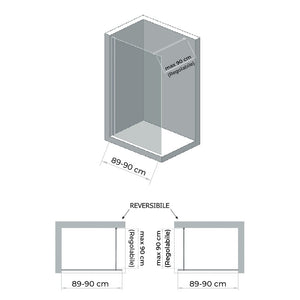 Doccia Walk-In 90 cm cristallo trasparente 6 mm H 200 cm Klug