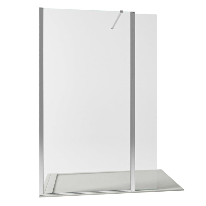 Parete Doccia Walk-In 170 cm con Aletta Orientabile in Cristallo trasparente 8mm H195 Bonussi Sveva