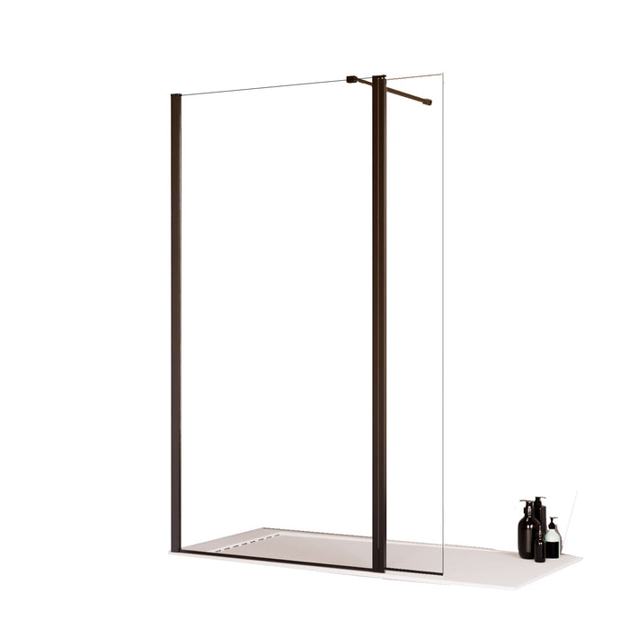 Parete Doccia Walk-In 150 cm con Aletta Richiudibile in Cristallo trasparente 8mm H195 Bonussi Sveva