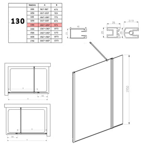 Parete Doccia Walk-In 150 cm con Aletta Richiudibile in Cristallo trasparente 8mm H195 Bonussi Sveva