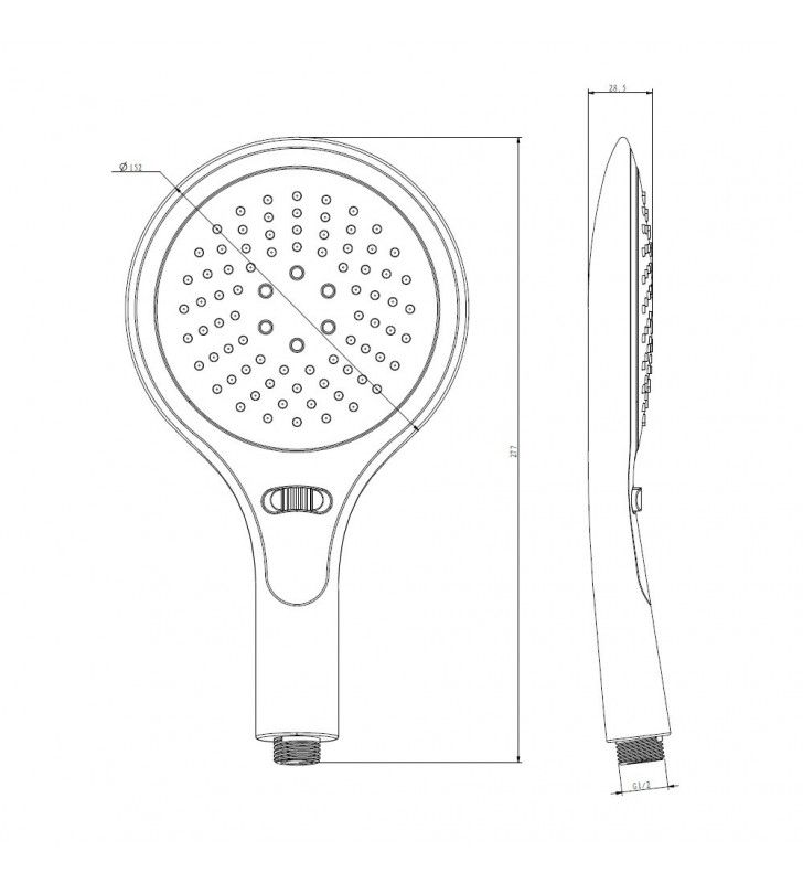 Doccino serie circe 2 getti finitura acciaio con risparmio acqua cod 75539