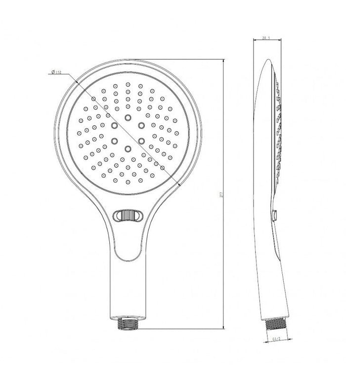 Doccino serie circe 2 getti finitura acciaio con risparmio acqua cod 75539