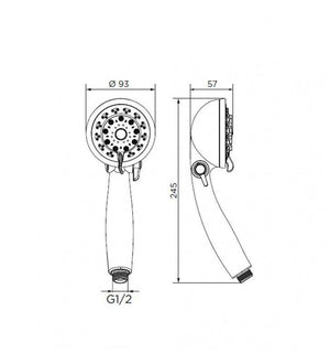 Soffione serie niagara cromato, a 2 getti cod 79820