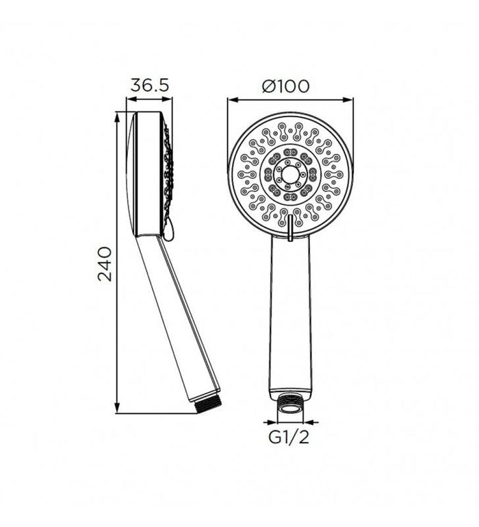 Doccino serie luna cromato, a 4 getti cod 79850