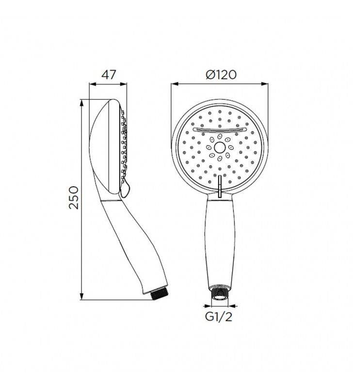 Doccino serie silvia a 5 getti, cromato cod 79855